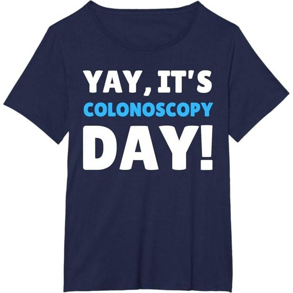 NWT It's Colonoscopy Day! T-Shirt Women 5X Colon Cancer Funny T-Shirt Navy Blue - Picture 1 of 4